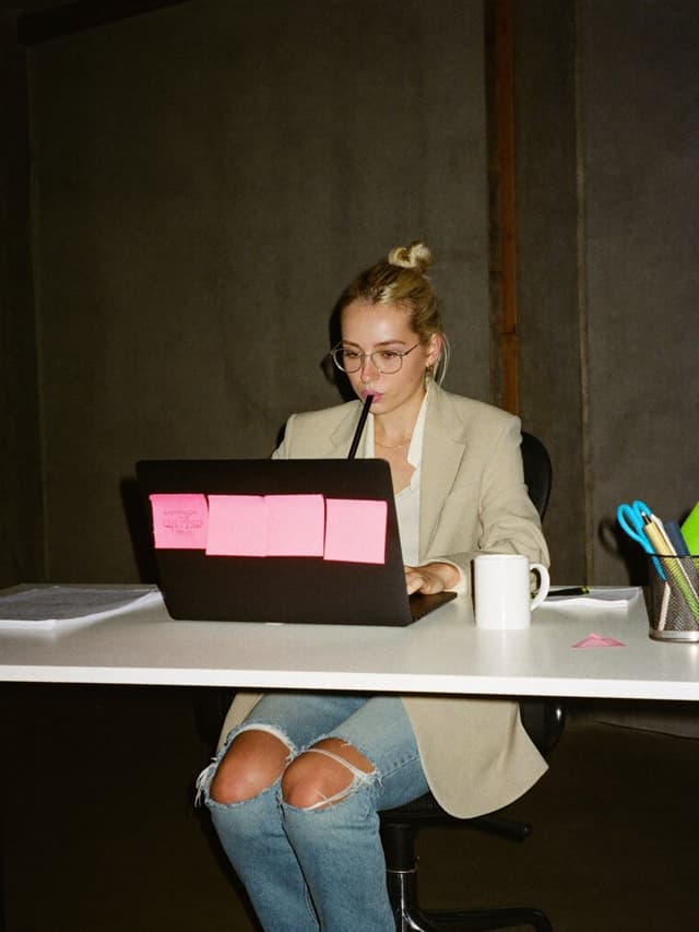Young operator working from a creative desk